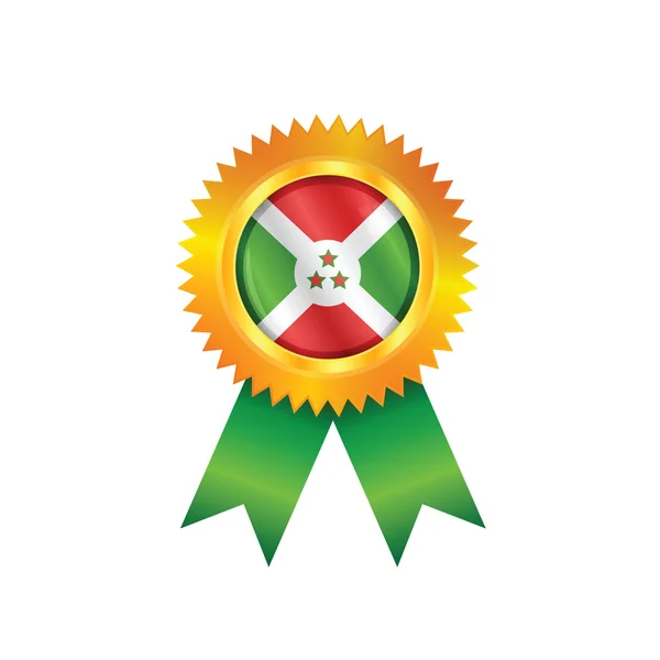 Bandera de la medalla Burundi — Archivo Imágenes Vectoriales