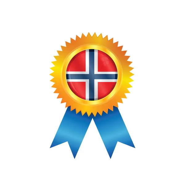 Noorwegen medaille vlag — Stockvector