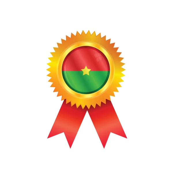 Bandiera della medaglia Burkino Faso — Vettoriale Stock