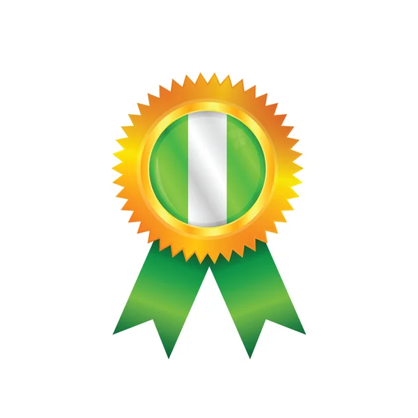 Nigeria medaille vlag — Stockvector