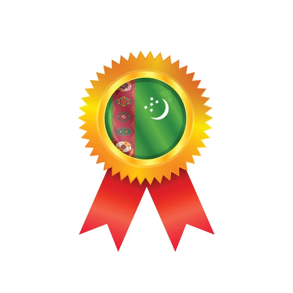 Türkmenistan madalya bayrağı — Stok Vektör