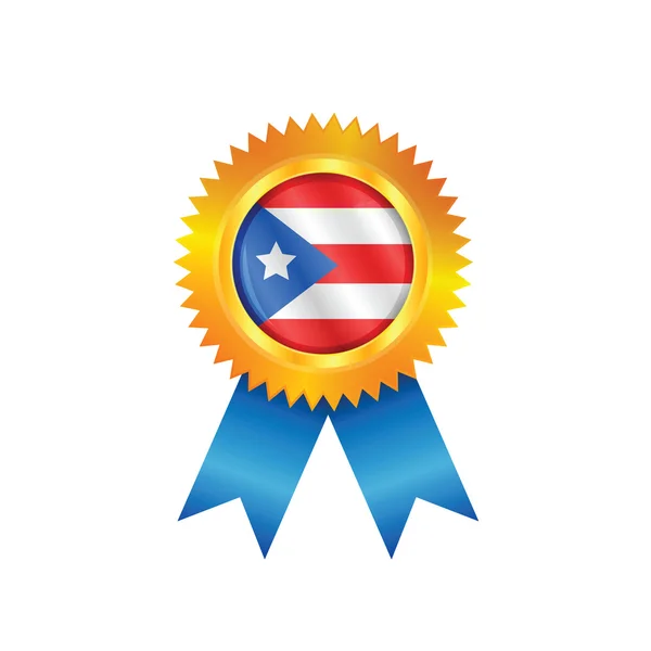 Puerto rico medal flaga — Wektor stockowy
