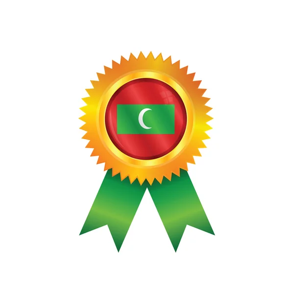 Bandiera medaglia Maldive — Vettoriale Stock