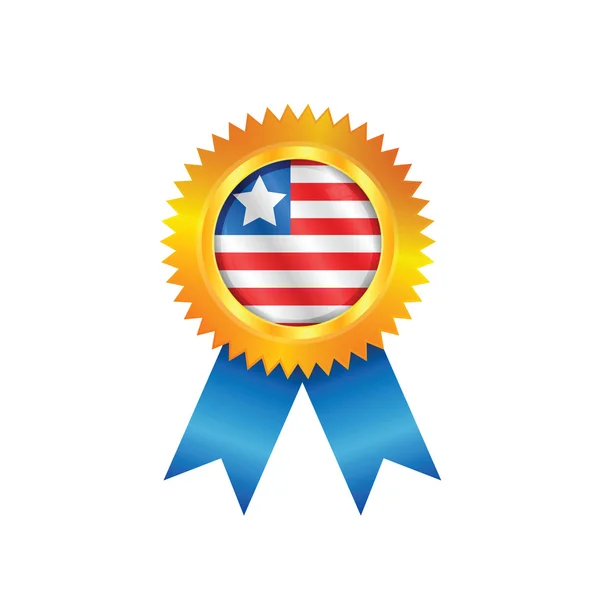 Liberia medal flag — Stock Vector