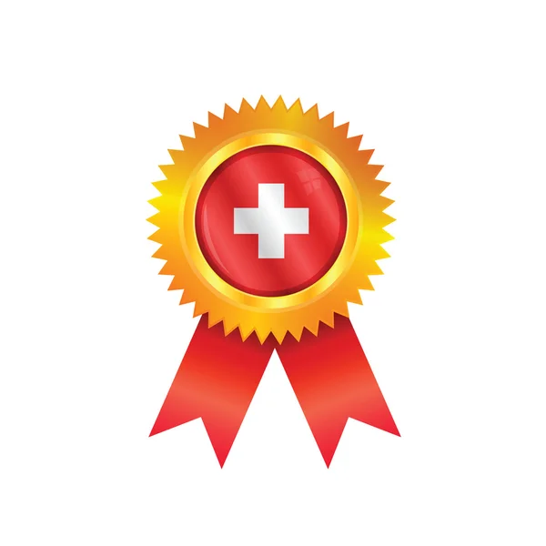 Zwitserland medaille vlag — Stockvector