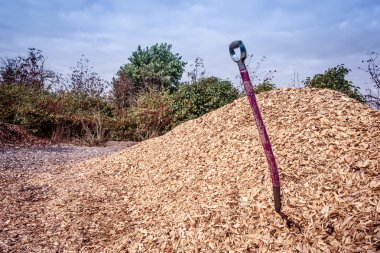 Shovel in mulch clipart