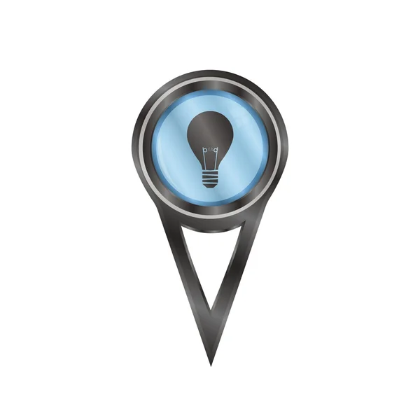 Pin sign light bulb — Stock Vector