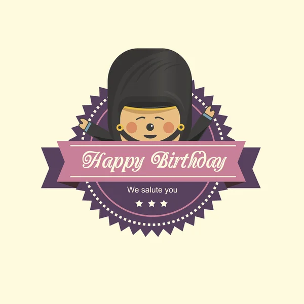 Soldier birthday label — Stock Vector