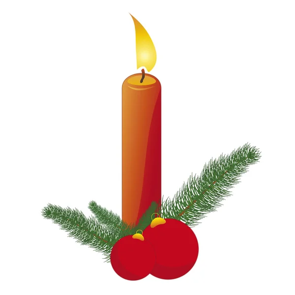 Christmas Candle — Stock Vector