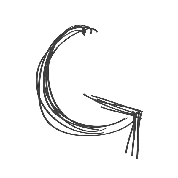 kalem doodle siyah bir eğri ok