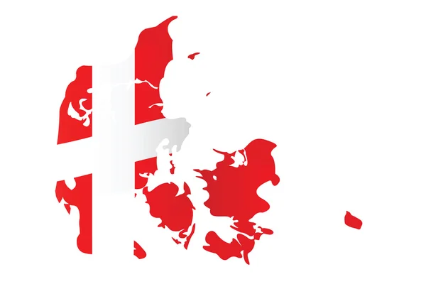 Danish map covered with the map of Denmark — Stock Photo, Image