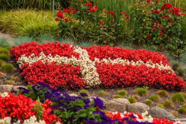 Danish flag made out of flowers clipart