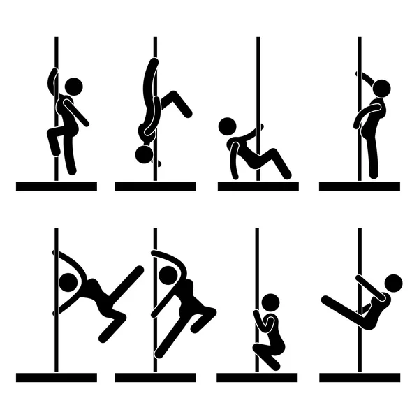 Sexy Pole Dance Symbol Symbol Zeichen Piktogramm — Stockvektor