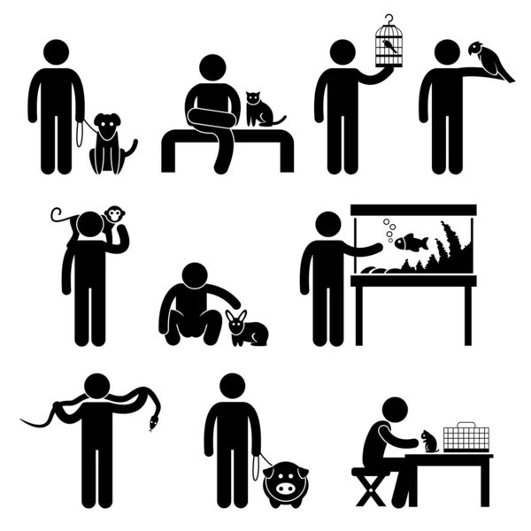 Menselijke en huisdieren pictogram — Stockvector