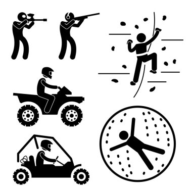 aşırı sert oyun rock tırmanma dört bisikleti zorb topu spor sopa rakam sembol simge çekim adam paintball kil için
