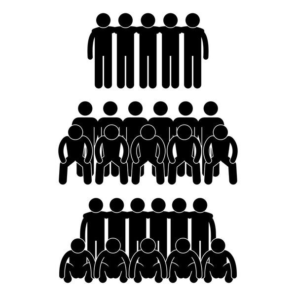 Партнер по работе с командой United Stick Figure Pictogram Icon
