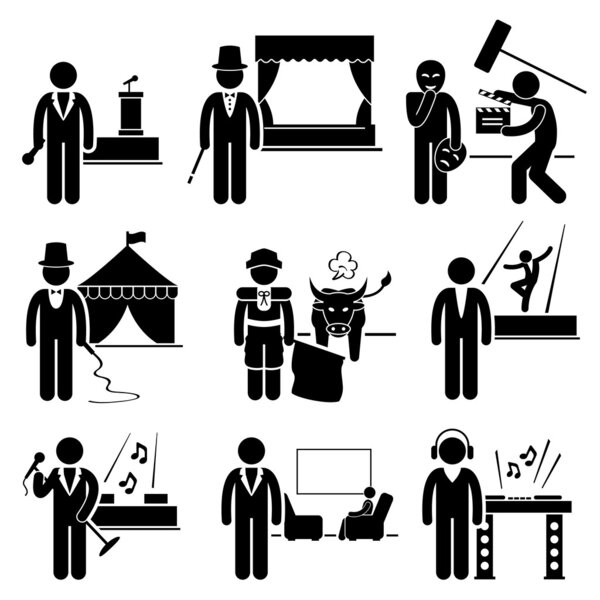 Entertainment Artist Jobs Occupations Careers - Emcee, Magician, Actor, Circus, Matador, Dancer, Singer, Talk Host, Deejay