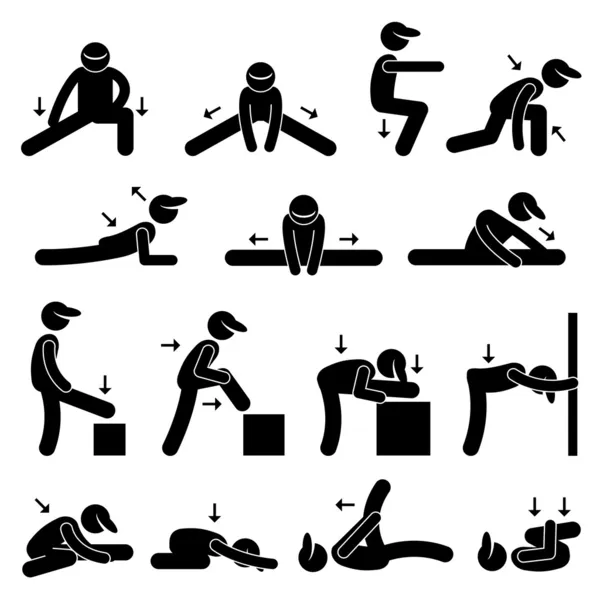 Body Stretching Exercise Stick Figure Pictogram Icon — Stock Illustration Body Stretching Exercise Stick Figure Pictogram Icon Stock Vector