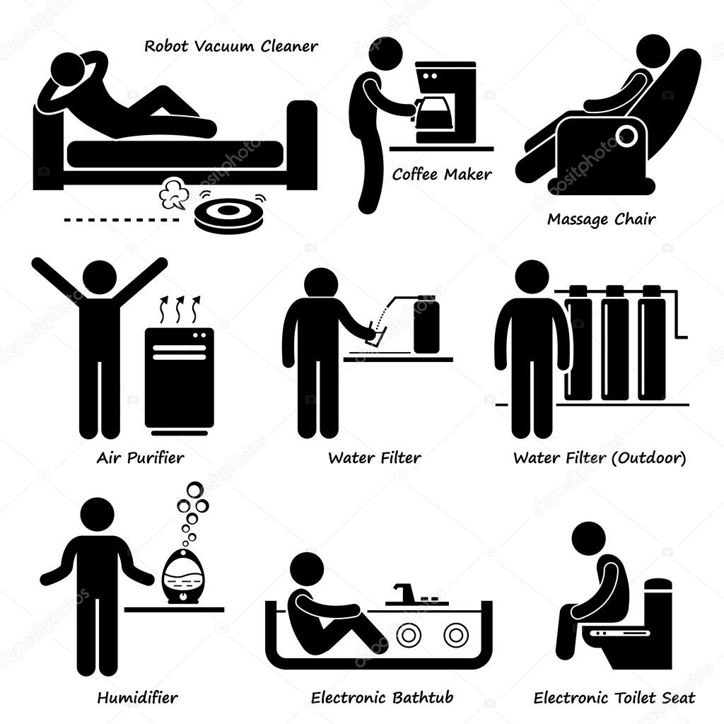 Download Home House Advanced Electronic Appliances Stick Figure ...