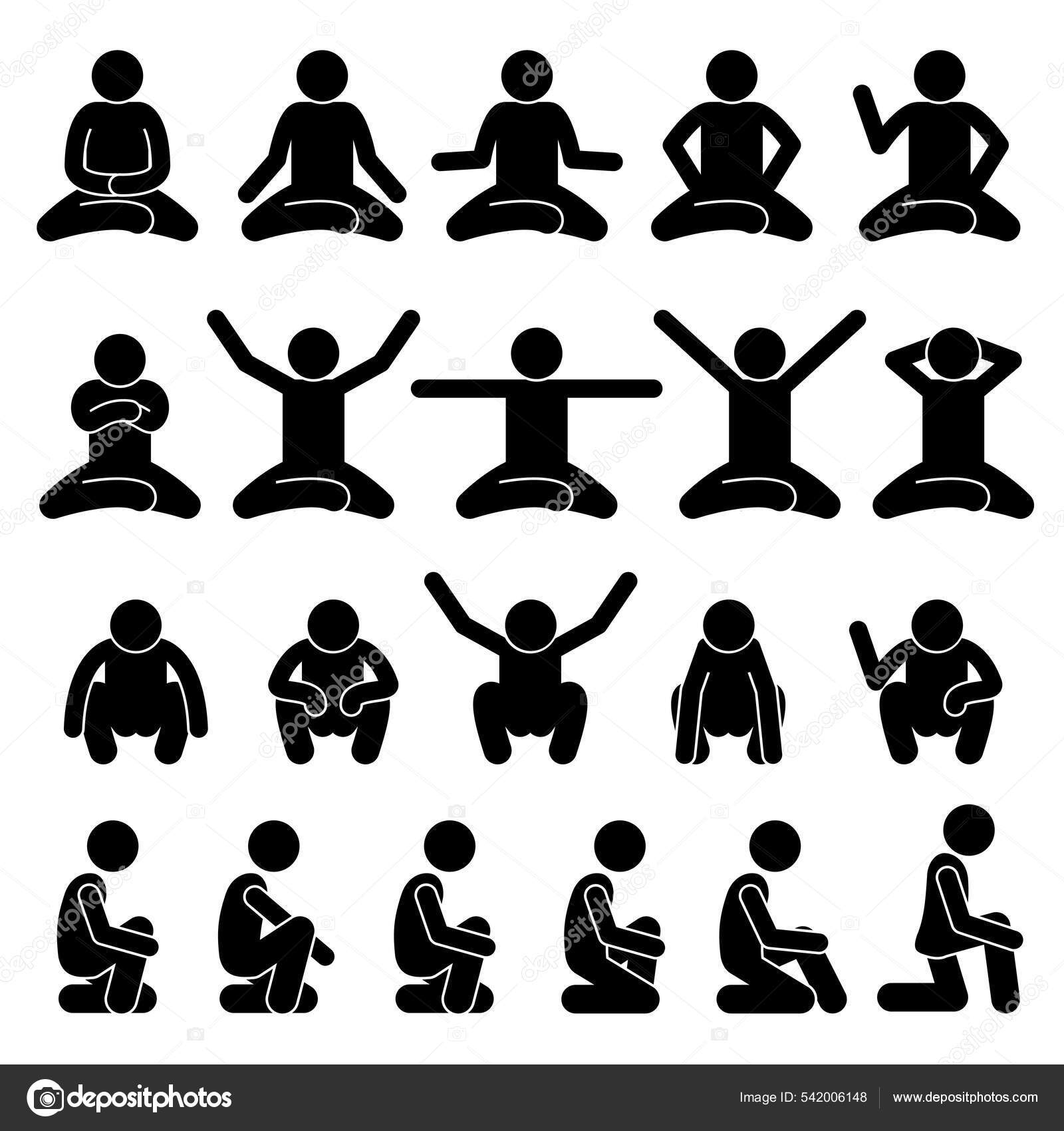 Seated stick figures Vector Art Stock Images | Depositphotos