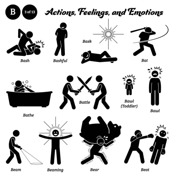 Stick Σχήμα Άνθρωποι Άνθρωπος Δράση Συναισθήματα Και Συναισθήματα Εικόνες Ξεκινώντας — Διανυσματικό Αρχείο