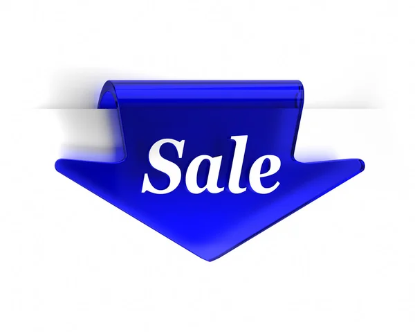 Freccia blu di vendita — Foto Stock