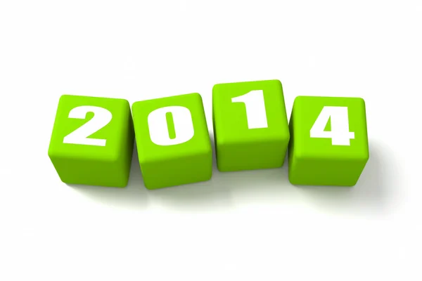 Año Nuevo 2014 Cubos verdes — Foto de Stock