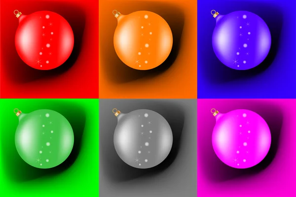 Différentes boules de Noël — Image vectorielle