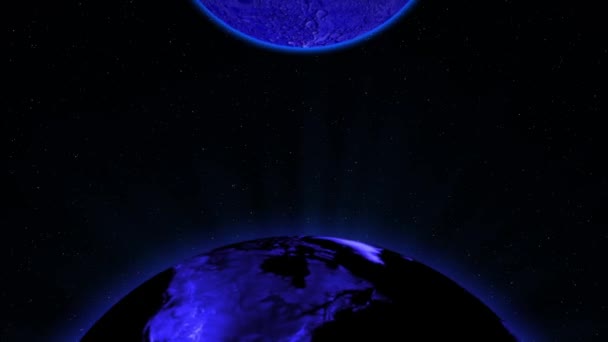 Terre bleue et lune 