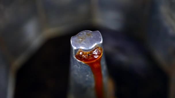 酿造与金属咖啡机咖啡 — 图库视频影像