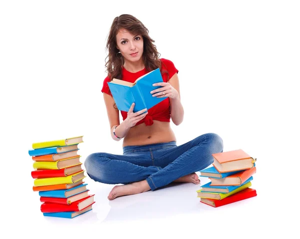 Giovane ragazza lettura — Foto Stock