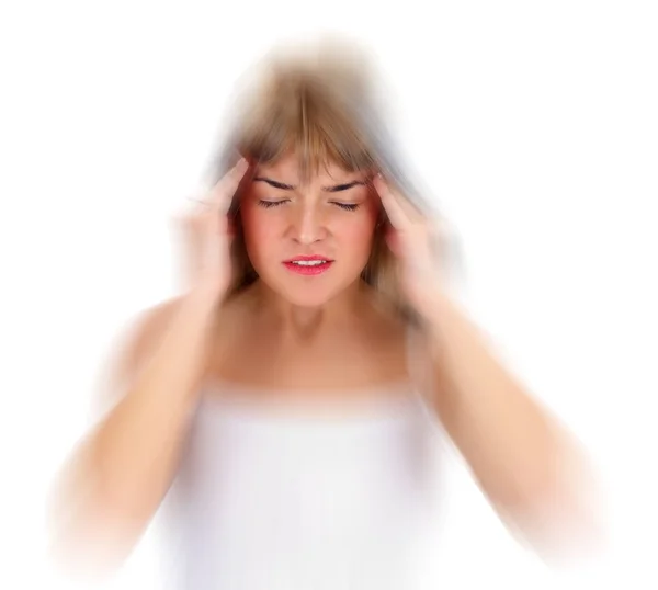 Woman with headache — Stock Photo, Image