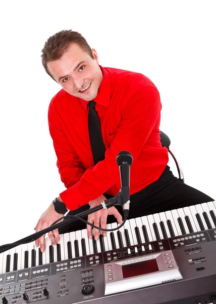 Portrait of a musician with digital piano — Stock Photo, Image