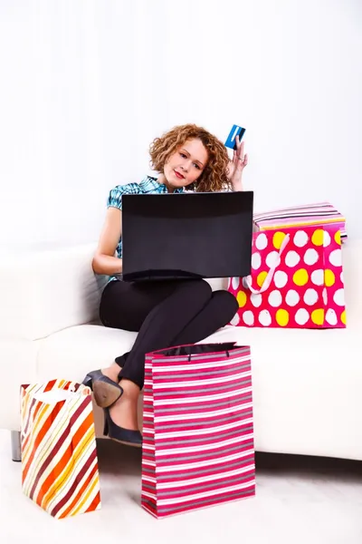 Senhora de compras — Fotografia de Stock