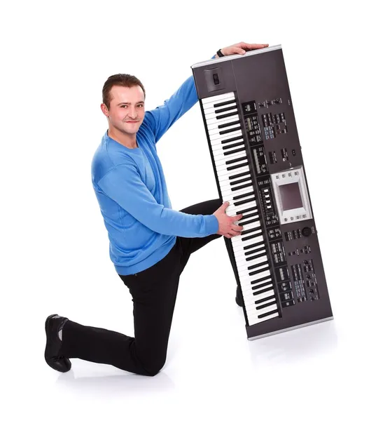 Man and his synth — Stock Photo, Image