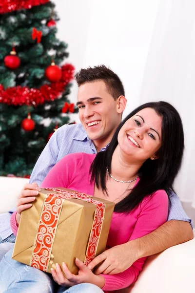 Happy Christmas couple Royalty Free Stock Images