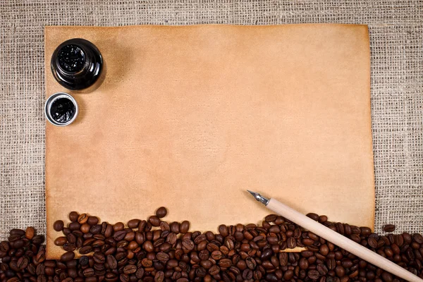 Kawa i stary papier — Zdjęcie stockowe