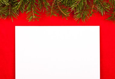 Boş beyaz kağıt üzerine kırmızı kadife