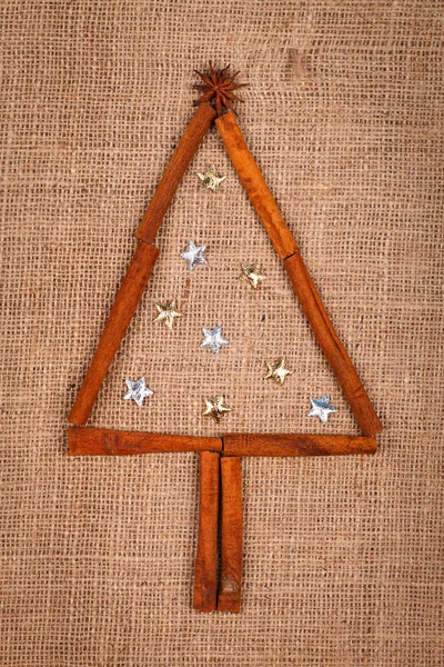 シナモンのクリスマス ツリー — ストック写真