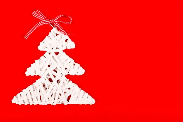 Christmas decoration on red background — Stock Photo, Image