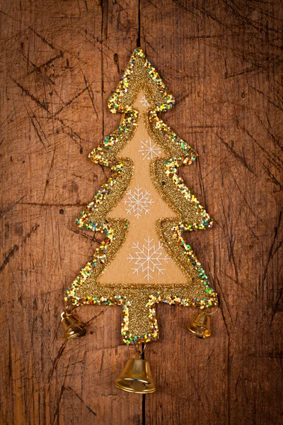 Christmas ornament on wooden table — Stock Photo, Image
