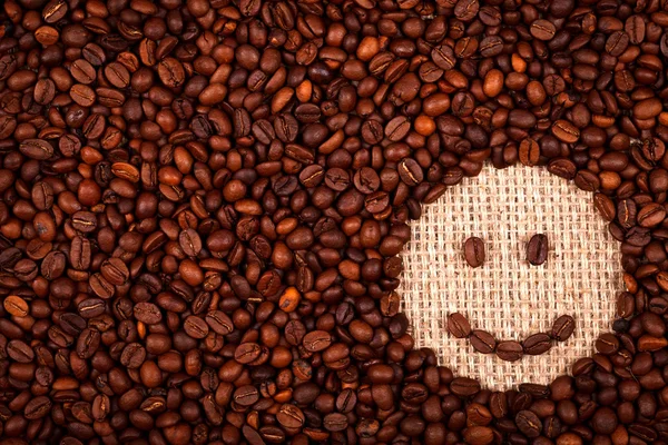Smiley för kaffe bönor — Stockfoto