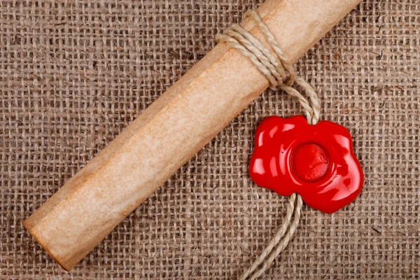 Scroll with wax seal — Stock Photo, Image