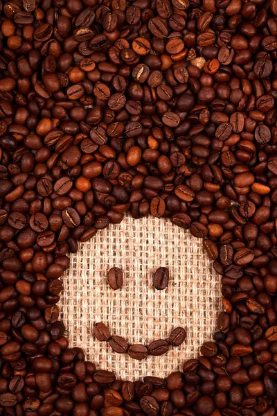 Rosto sorridente de café — Fotografia de Stock