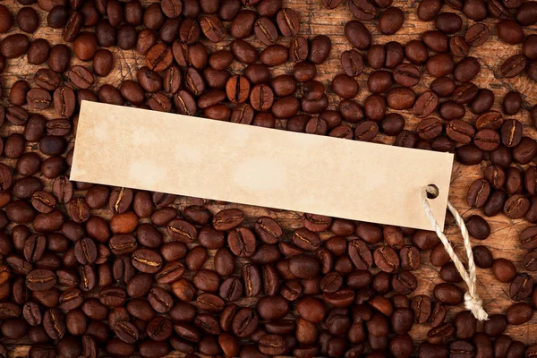 Label on coffee beans — Stock Photo, Image