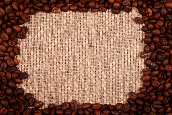 Kaffeebohnen als Rahmen — Stockfoto