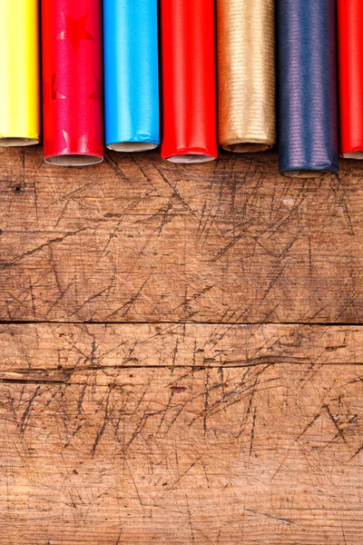 Rouleaux de papier d'emballage de Noël — Photo