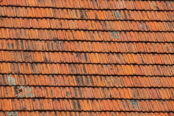 Dachziegel Ziegeldach Eines Alten Hauses Ziegeldächer Altem Und Modernem Baustil — Stockfoto
