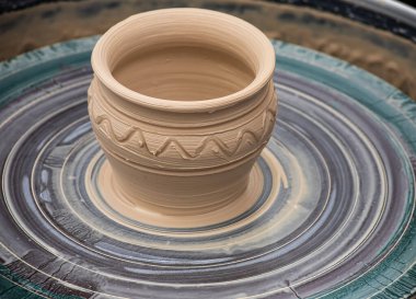 Modelleme kil çömlek atölyesinde potter's direksiyona üzerinde ana sınıfı.