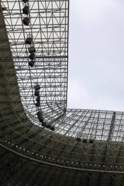 Boş ARENA LVIV STADIUM 'un iç görünümü.